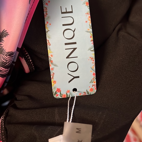 NWT Yonique Size Medium bathing suit top palm trees Tankini Top - Picture 7 of 9